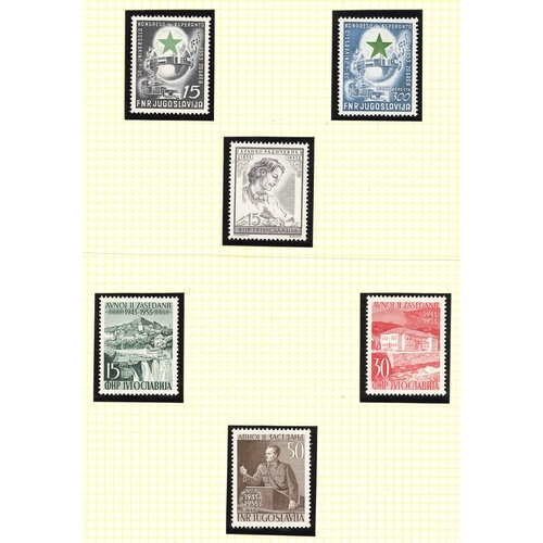 358 - Yugoslavia; 1944-59 attractive collection on pages, almost entirely fine u.m. and in sets. Better it... 