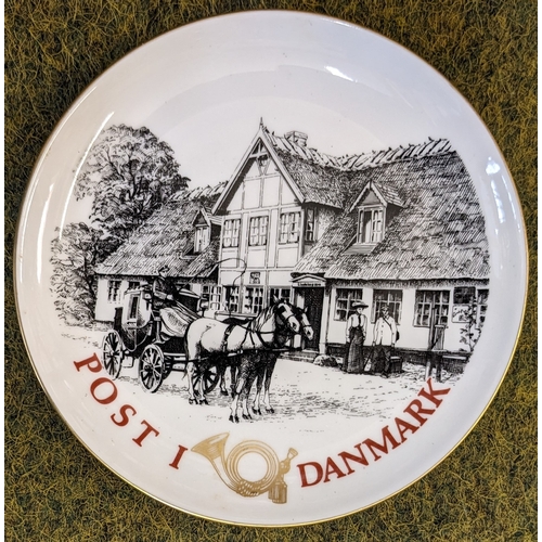 1270 - China and Ceramics; two modern Danish Post Office plates (for hanging) showing 1905 mail coach at Li... 