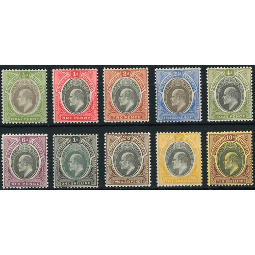 311 - Southern Nigeria; 1903-04 wmk. Crown CA short set to 10/- l.m.m. (some very lightly hinged). One sho... 