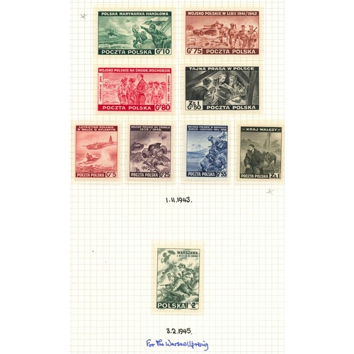 283 - Poland; Government Exiled in London; 1941-45 complete u.m. (except 1943 10gr m.m., 1z l.m.m.). SG 47... 