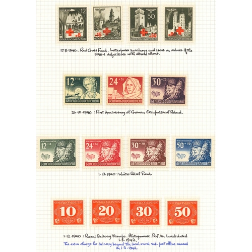 287 - Poland; German Occupation; 1940-44 mint collection on pages, almost complete, nearly all u.m. (a few... 