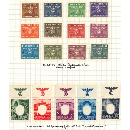 287 - Poland; German Occupation; 1940-44 mint collection on pages, almost complete, nearly all u.m. (a few... 