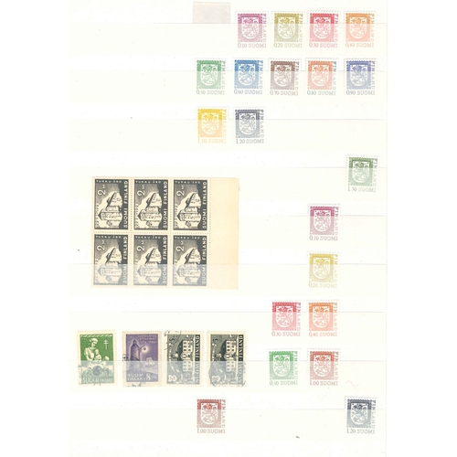 93 - Finland; stockbook (24 pages have stamps) with mainly u.m. range of defins and commems, largely quit... 