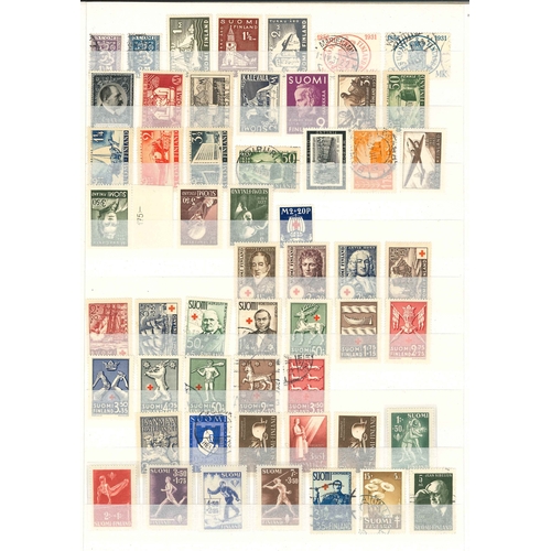 93 - Finland; stockbook (24 pages have stamps) with mainly u.m. range of defins and commems, largely quit... 