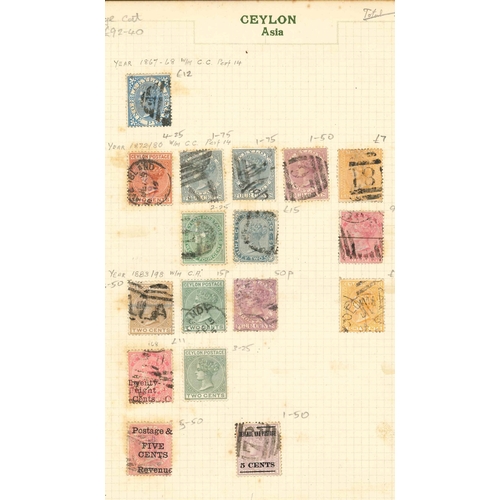 59 - Ceylon; small bundle of pages from mixed collections. Mainly used with some better. Majority good/fi... 