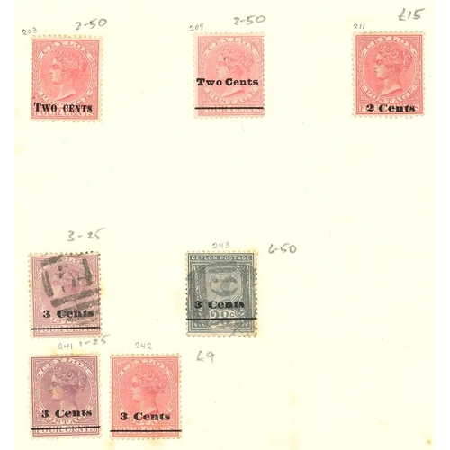 59 - Ceylon; small bundle of pages from mixed collections. Mainly used with some better. Majority good/fi... 