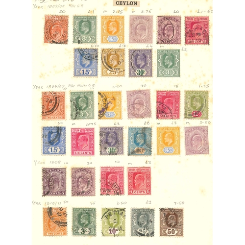 59 - Ceylon; small bundle of pages from mixed collections. Mainly used with some better. Majority good/fi... 