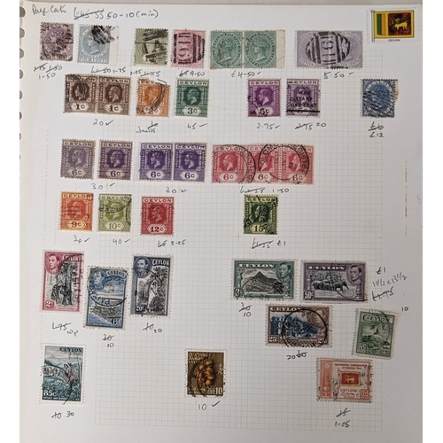 59 - Ceylon; small bundle of pages from mixed collections. Mainly used with some better. Majority good/fi... 