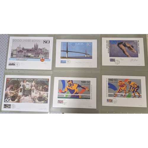 141 - Germany; West Germany; 1986-91 seln. of 23 different commem stamps, each f.u. first day on enlarged ... 