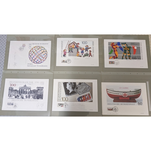 141 - Germany; West Germany; 1986-91 seln. of 23 different commem stamps, each f.u. first day on enlarged ... 