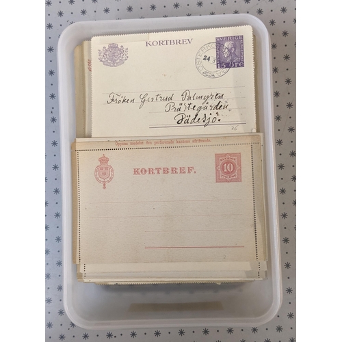 329 - Sweden; Postal Stationery; box of unused and used lettercards, and 