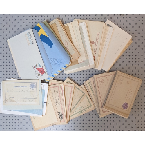 330 - Sweden; Postal Stationery; ice-cream tub of unused and used postal stationery postcards, reply cards... 