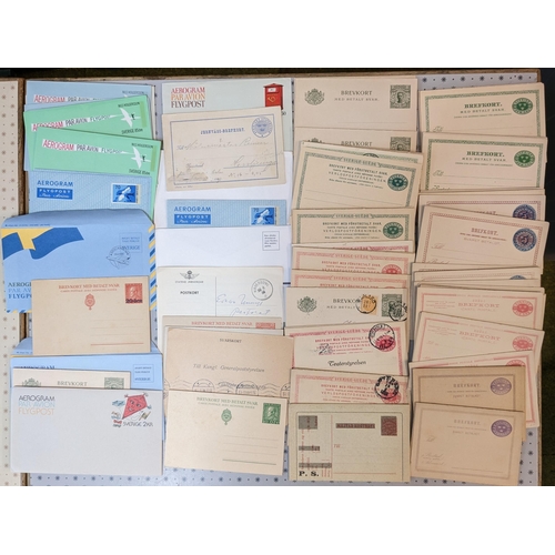 330 - Sweden; Postal Stationery; ice-cream tub of unused and used postal stationery postcards, reply cards... 