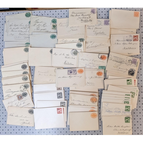 331 - Sweden; Postal Stationery; ice-cream tub of small postal stationery envelopes unu. & u. (210+), ... 