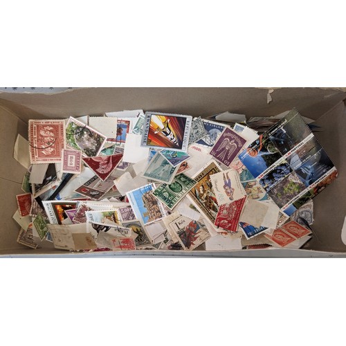 1008 - Mixed Lots; small box with about 120g net weight of loose world (non-UK) stamps. (1,000s)... 