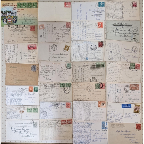 1056 - Covers; bundle of postcards, mainly set aside for their postmark interest. UK and foreign. (c.55)... 