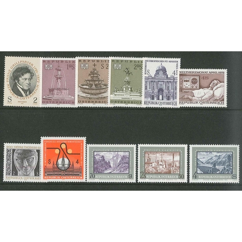 1393 - Austria; 1972 seln. of 23 different commems u.m., cat.£25.60