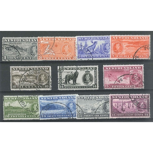 1469 - Canada; Newfoundland; 1937 Additional Coronation set (11) fine used. Comprises SG 257, 258e, 259, 26... 