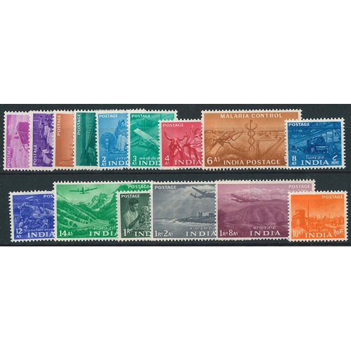 1961 - India; 1955 Five Year Plan set (missing 10a, 2r, 5r) with Stars wmk. u.m., cat.£85. (15)... 