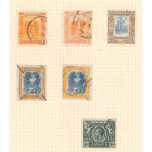 2036 - Jamaica; 1921-29 seln. of used values with some duplicates/shades. Includes 5/- (2 shades) f.u., and... 