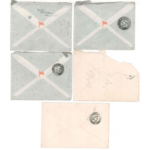 2042 - Japan; 1909-10 three covers to Edinburgh, one to China. Also another, badly damaged.... 