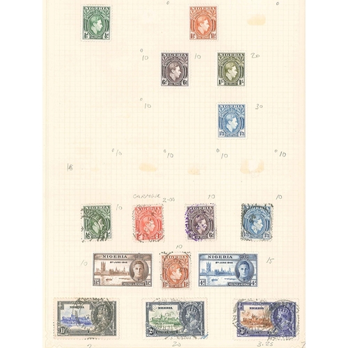 2188 - Nigeria; 1914-46 m. & u. seln. on three pages. Cat.£64. (48)