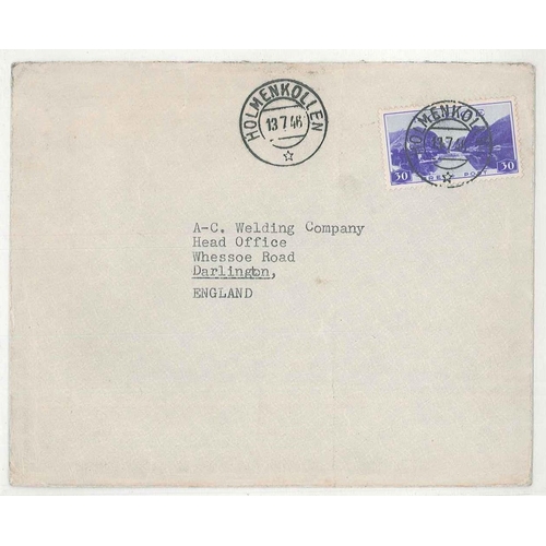 2209 - Norway; 1946 cover to England with 30ö Tourist stamp, the back of the envelope having a 