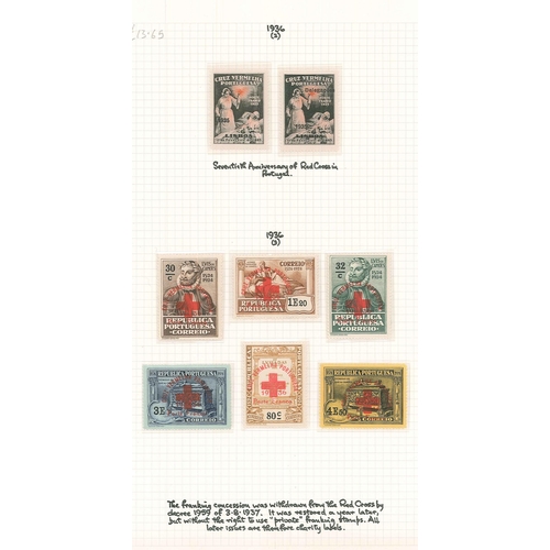 2274 - Portugal; Concessionary Stamps; Red Cross; 1889-1916 diagonal opt. m.m., 1935 opt set (6) l.m.m., 19... 