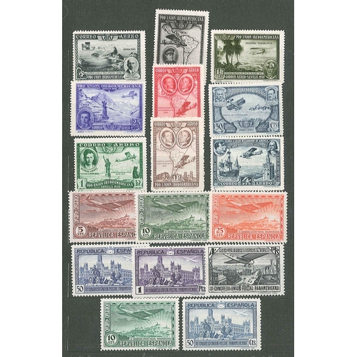 2371 - Spain; selection comprising 1930 Columbus Air set (for Americas), plus three triangulars from the po... 