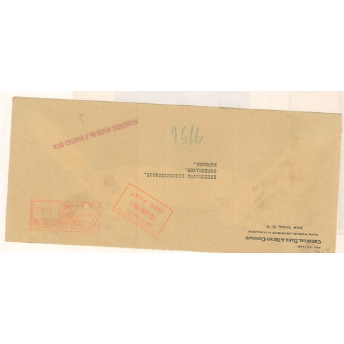 2530 - U.S.A.; 1940-41 two covers New York to Copenhagen with German censor strips.