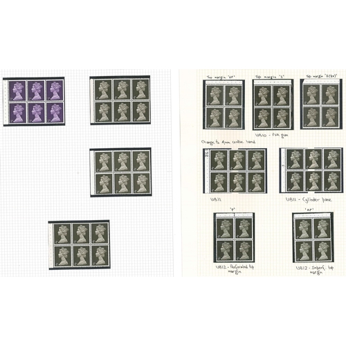 2766 - UK; 1967-70 selection of Machin booklet panes u.m. on pages (39 panes).