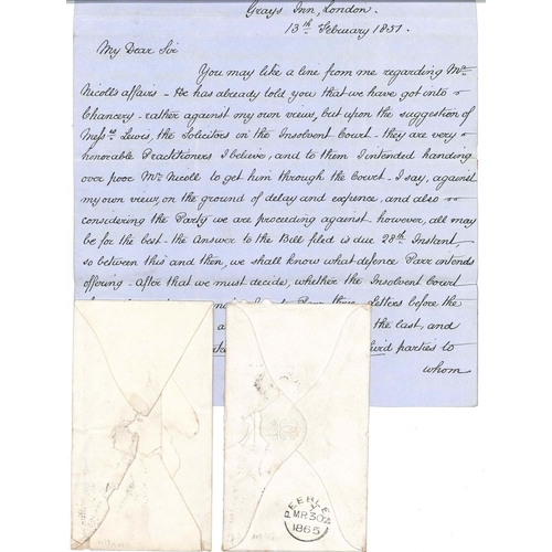 3182 - UK Postal History; 1851 entire London to Glamis (