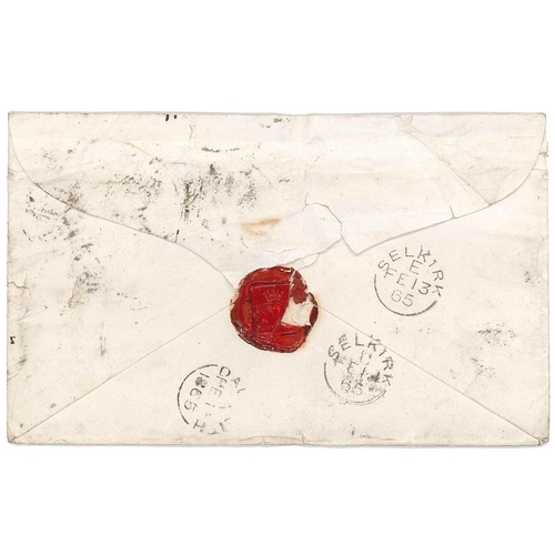 3186 - UK Postal History; 1865 untidy cover London to Selkirk, redirected to Dalkeith. Originally sent with... 