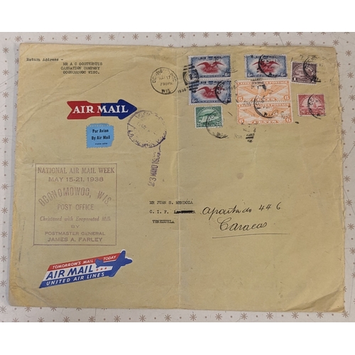 348 - USA; c.1930-59 bundle of airmail covers, commercial and philatelic. (c.63)