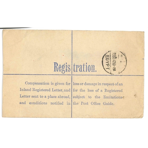 78 - Egypt; Forces Mail; 1942 attractive cover to Ceylon - UK registration only 3d envelope (for forces) ... 