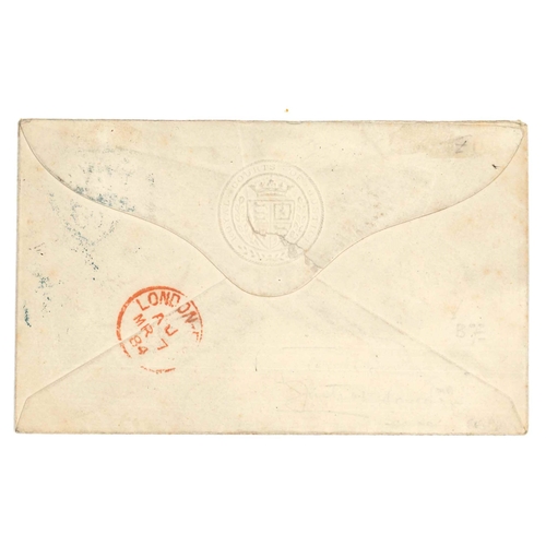 3190 - UK Postal History; 1884 cover within London with 