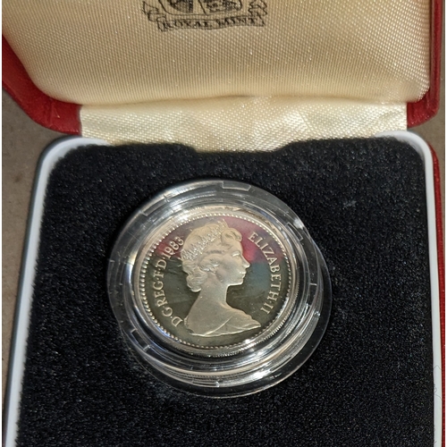 1136 - UK Coins; 1983 £1 silver proof in original box. Light bloom on coin.