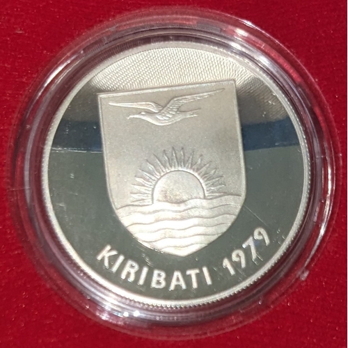 1241 - Coins; Kiribati; 1979 Independence $5 silver proof in original box.... 