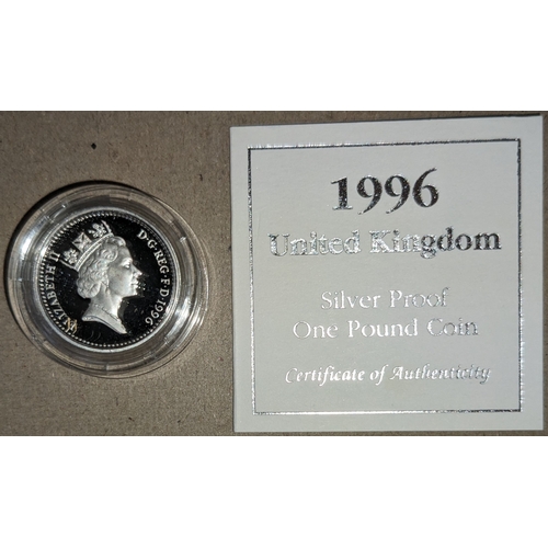 1171 - UK Coins; 1996 £1 (Celtic Cross) silver proof in capsule.