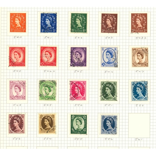 3394 - UK Collections; 1952-70 small colln. of definitives on sixteen pages wirh Wildings inc. a few sidewa... 