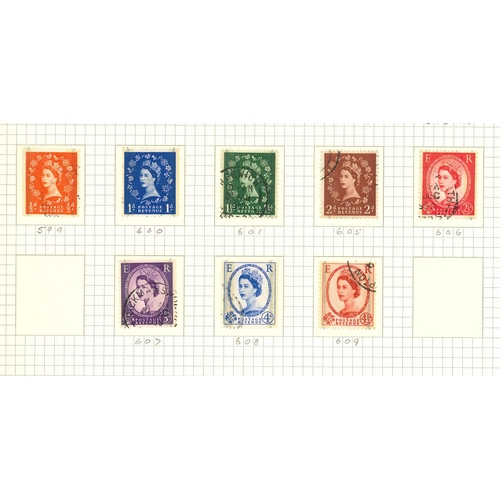 3394 - UK Collections; 1952-70 small colln. of definitives on sixteen pages wirh Wildings inc. a few sidewa... 