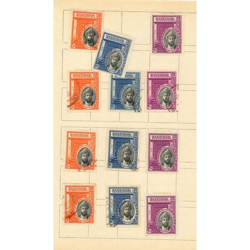 2615 - Zanzibar; 1936 Silver Jubilee 10c (17), 20c (25), 30c (25), and 50c (34), all used, mainly good/fine... 