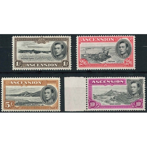 1337 - Ascension; 1938-53 perf.13 1/-, 2/6, 5/- and 10/-, all u.m., SG 44a, 45c, 46a, 47b, cat.£145.... 