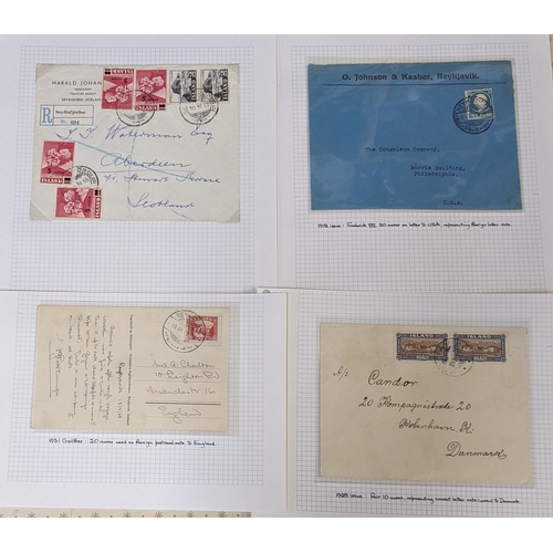 170 - Iceland; 1905-55 selection of covers and cards inc. 1912 Frederik VIII 20a. Facit catalogue (as cove... 