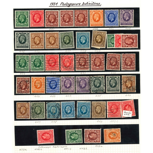 760 - UK Collections; 1912-60 m. & u. mix on a few pages with range of used KG5 inc. 1912-24 6d perf.1... 