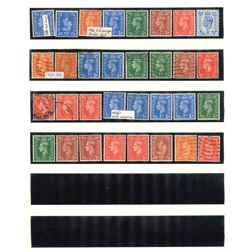 760 - UK Collections; 1912-60 m. & u. mix on a few pages with range of used KG5 inc. 1912-24 6d perf.1... 