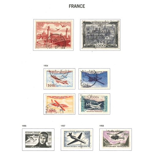 101 - France; 1936-58 small f.u. collection of Airmails comprising 1936 short set to 3f50 (mixed grades), ... 