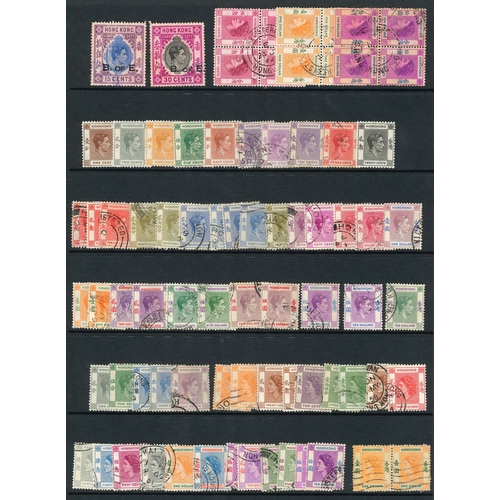 160 - Hong Kong; QV to QE mainly used collection on stockleaves, mainly defins plus a few commems. Mainly ... 