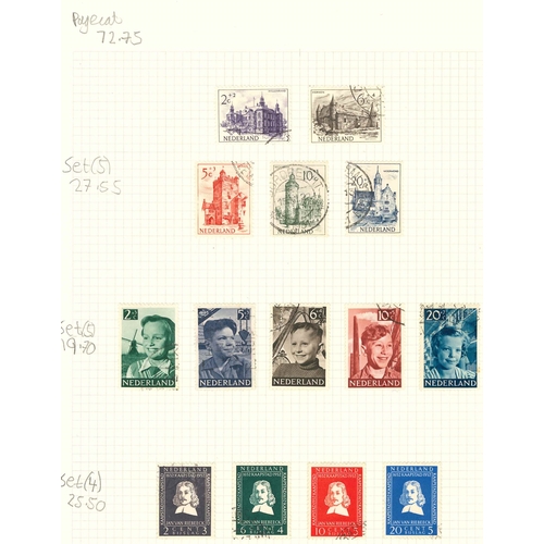 250 - Netherlands; 1923-56 neat collection of largely charity issues on 13 pages, mainly fine used (a few ... 