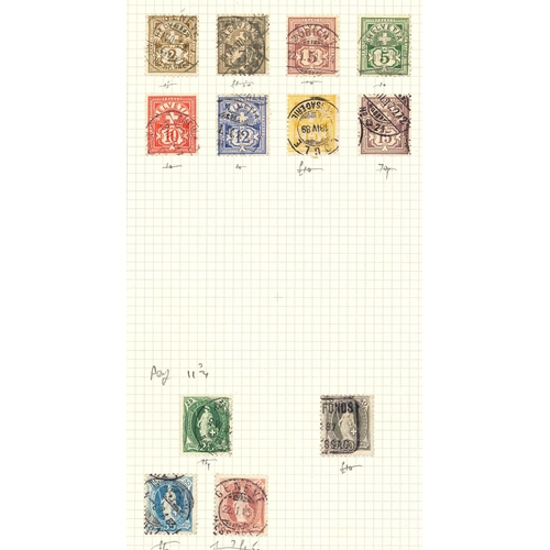 2457 - Switzerland; 1882-99 Numeral and 1882-1903 Standing Helvetia used selection on two pages inc. perf.1... 